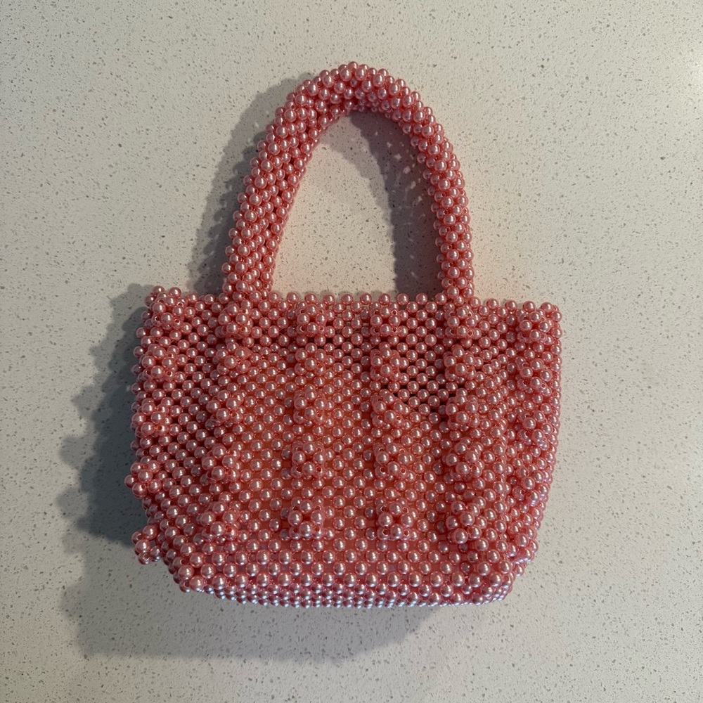 Pink Beaded Handbag